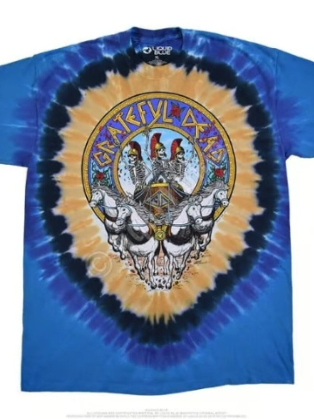 Grateful Dead Chariot Tie-Dye ~ Liquid Blue ~ Choose Your Size ~ Brand New!